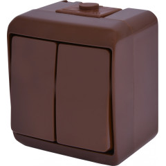 Вимикач 2-клавішний ETI HERMETICS VHE-2-KR IP54 коричневий (4668041)