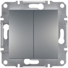 2-клавішний вимикач Schneider Electric Asfora Сталь (EPH0300162)