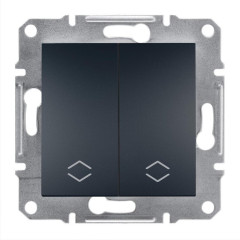 2-клавишный проходной выключатель Schneider Electric Asfora Антрацит (EPH0600171)