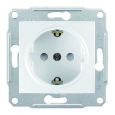 Розетка Schneider Electric Sedna с заземлением и шторками Белая (SDN3000121)