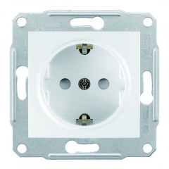 Розетка Schneider Electric Sedna із заземленням і шторками Біла (SDN3000121)