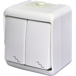 Вимикач 2-клавішний прохідний ETI HERMETICS VHE-7 IP54 белый (4668006)