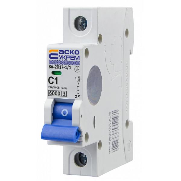 Автоматический выключатель АСКО-УКРЕМ ВА-2017 1p 1А тип C 6кА (A0010170028)