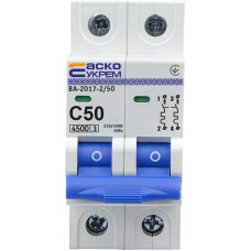 Автоматический выключатель АСКО-УКРЕМ ВА-2017 2p 50А тип C 4.5кА (A0010170017)