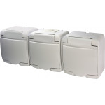 Розетка потрійна із захисною кришкою з з/к ETI HERMETICS RHE-3s IP54 біла (4668023)