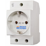 Розетка на DIN-рейку АСКО-УКРЕМ AC30 2Р+РЕ з заземленням (A0150010104)