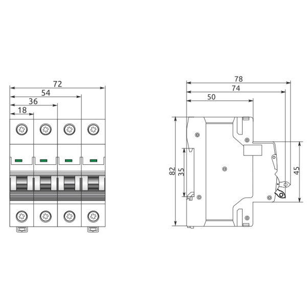 Автоматичний вимикач ПРОМФАКТОР FB2-63 1P C 1A 6kA STANDART (FB2C1001)