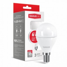 Лампа світлодіодна філаментна MAXUS G45 6W 3000K 220V E14 (1-LED-543)