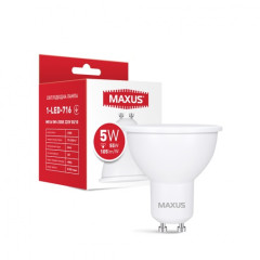 Лампа світлодіодна MAXUS MR16 5W 4100K 220V GU10 (1-LED-716)