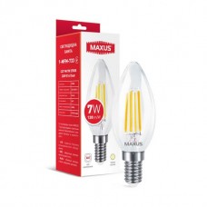 Лампа светодиодная филаментная MAXUS C37 FM 7W 2700K 220V E14 Clear (1-MFM-733)
