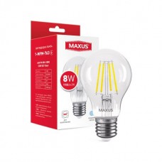 Лампа светодиодная филаментная MAXUS A60 FM 8W 4100K 220V E27 Clear (1-MFM-763)