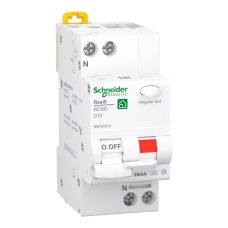 Дифференциальный автомат Schneider Electric Resi9 10 А 30 мА 1P+N тип A кривая C 6 кА (R9D55610)