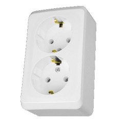 Розетка подвійна з з/к Schneider Electric Prima біла (WDE001048)
