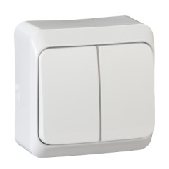 Вимикач 2-клавішний Schneider Electric Prima білий (WDE001050)