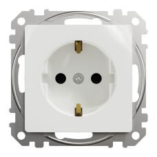 Розетка с заземлением Schneider Electric Sedna Design 16 А со шторками Белый (SDD111022)