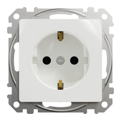 Розетка із заземленням Schneider Electric Sedna Design 16 А зі шторками Білий (SDD111022)