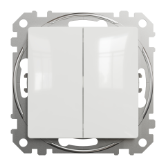 Вимикач двоклавішний Schneider Electric Sedna Design 10 А Білий (SDD111105)
