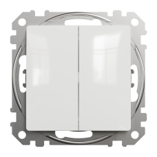 Выключатель двухклавишный проходной Schneider Electric Sedna Design 10 А Белый (SDD111108)