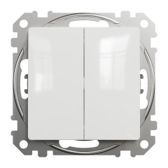 Кнопковий вимикач двоклавішний Schneider Electric Sedna Design 10 А Білий (SDD111118)