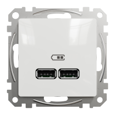USB-розетка 2xA Schneider Electric Sedna Design 5 Вт Белый (SDD111401)