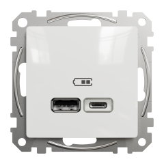 USB-розетка A+C Schneider Electric Sedna Design 12 Вт Білий (SDD111402)