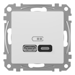 USB-розетка A+C Schneider Electric Sedna Design 3 А 45 Вт Білий (SDD111404)