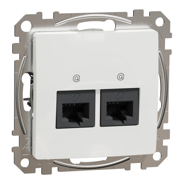 Компьютерная розетка RJ45 Cat5 UTP Schneider Electric Sedna Design 2-постовая Белый (SDD111452)
