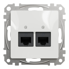 Компьютерная розетка RJ45 Cat5 UTP Schneider Electric Sedna Design 2-постовая Белый (SDD111452)