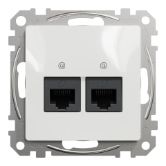 Комп'ютерна розетка RJ45 Cat5 UTP Schneider Electric Sedna Design 2-постова Білий (SDD111452)
