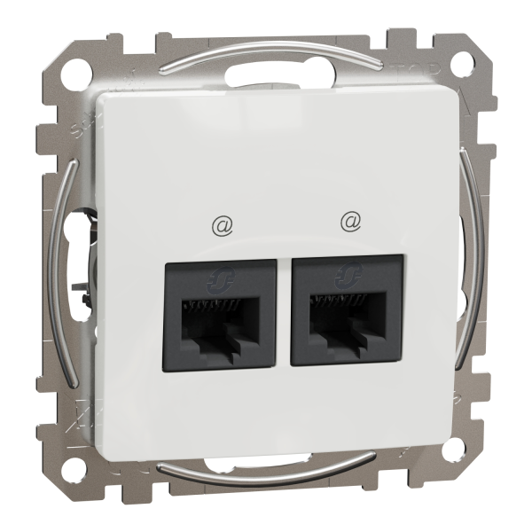 Комп'ютерна розетка RJ45 Cat6 UTP Schneider Electric Sedna Design 2-постова Білий (SDD111462)