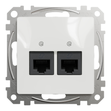 Компьютерная розетка RJ45 Cat6 UTP Schneider Electric Sedna Design 2-постовая Белый (SDD111462)