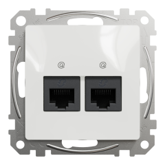 Комп'ютерна розетка RJ45 Cat6 UTP Schneider Electric Sedna Design 2-постова Білий (SDD111462)