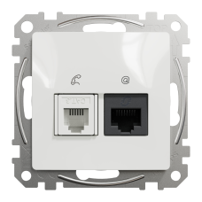Телекоммуникационная розетка RJ45+RJ11 Schneider Electric Sedna Design Белый (SDD111468)