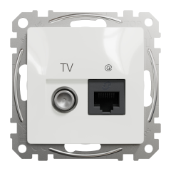 TV+RJ45 розетка Schneider Electric Sedna Design Білий (SDD111469T)
