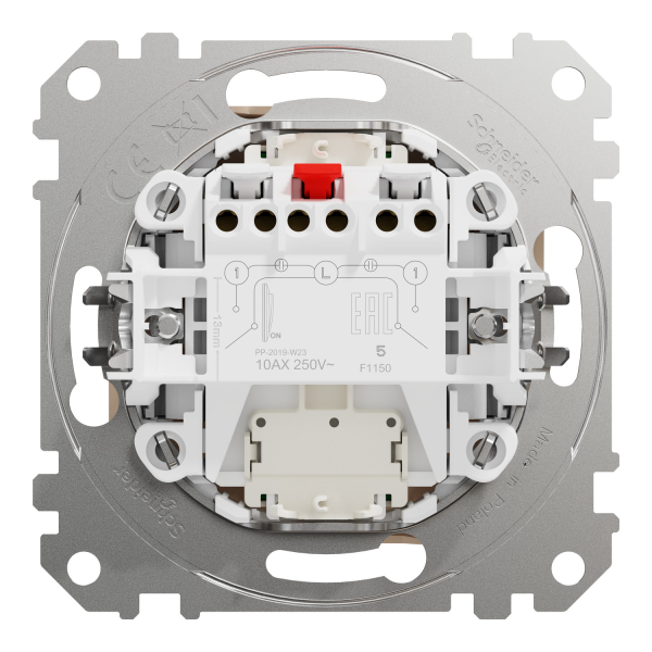 Вимикач двоклавішний з підсвічуванням Schneider Electric Sedna Design 10 А Бежевий (SDD112105L)