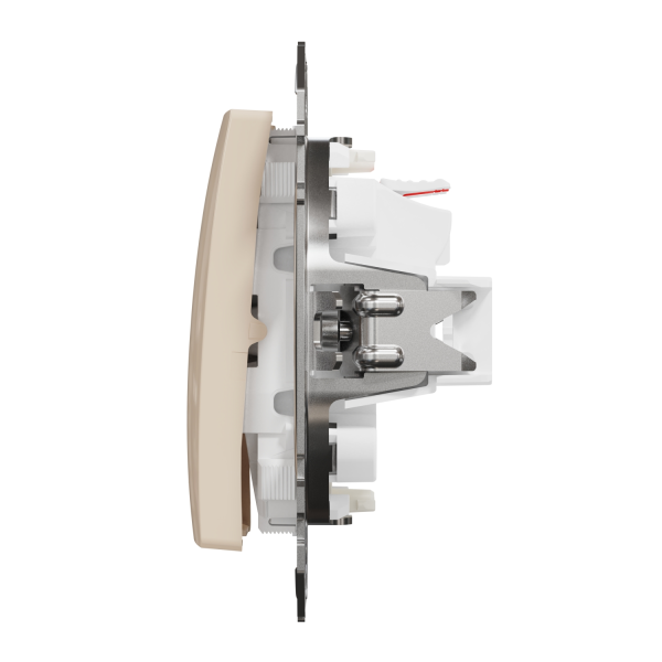 Вимикач двоклавішний з підсвічуванням Schneider Electric Sedna Design 10 А Бежевий (SDD112105L)