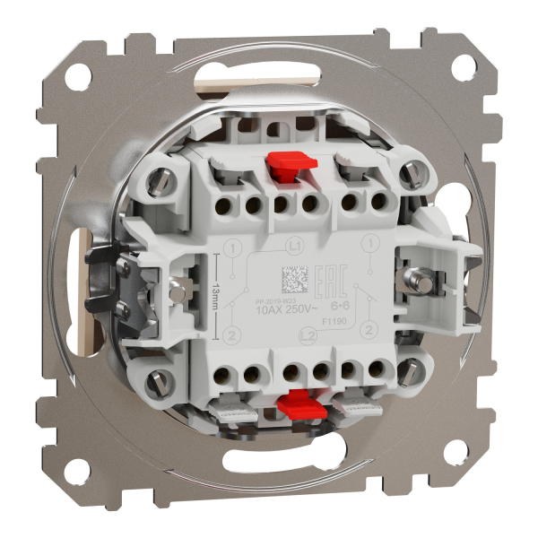 Выключатель двухклавишный проходной Schneider Electric Sedna Design 10 А Бежевый (SDD112108)