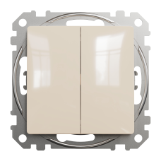 Выключатель двухклавишный проходной Schneider Electric Sedna Design 10 А Бежевый (SDD112108)