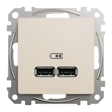 USB-розетка 2xA Schneider Electric Sedna Design 5 Вт Бежевый (SDD112401)