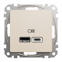 USB-розетка A+C Schneider Electric Sedna Design 12 Вт Бежевий (SDD112402)