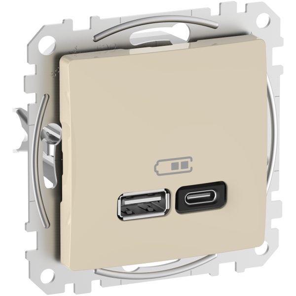 USB-розетка A+C Schneider Electric Sedna Design 45 Вт Бежевий (SDD112404)