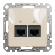 Компьютерная розетка RJ45 Cat6 UTP Schneider Electric Sedna Design 2-постовая Бежевый (SDD112462)