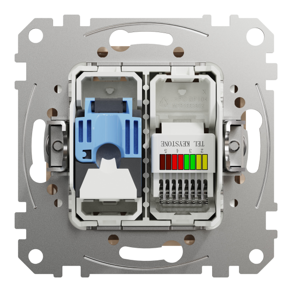 Телекоммуникационная розетка RJ45+RJ11 Schneider Electric Sedna Design Бежевый (SDD112468)