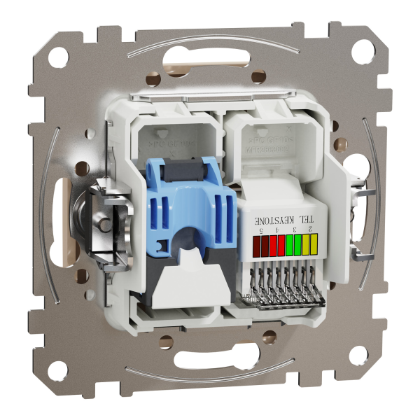 Телекоммуникационная розетка RJ45+RJ11 Schneider Electric Sedna Design Бежевый (SDD112468)