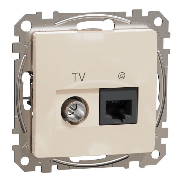 TV+RJ45 розетка Schneider Electric Sedna Design Бежевий (SDD112469T)