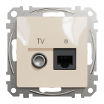 TV+RJ45 розетка Schneider Electric Sedna Design Бежевий (SDD112469T)