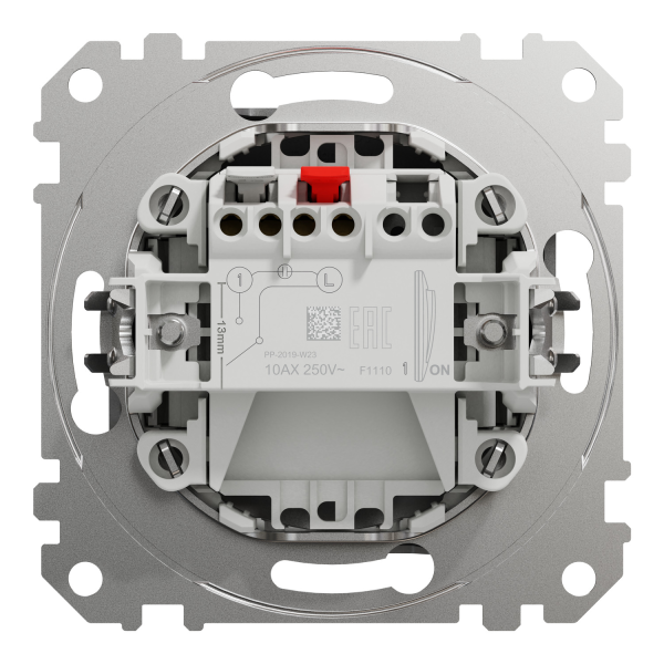 Выключатель одноклавишный Schneider Electric Sedna Design 10 А Алюминий (SDD113101)