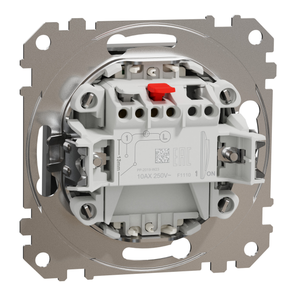 Вимикач одноклавішний Schneider Electric Sedna Design 10 А Матовий алюміній (SDD113101L)