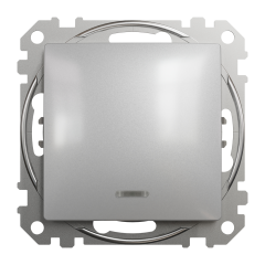 Вимикач одноклавішний з підсвічуванням Schneider Electric Sedna Design 10 А Алюміній (SDD113101L)
