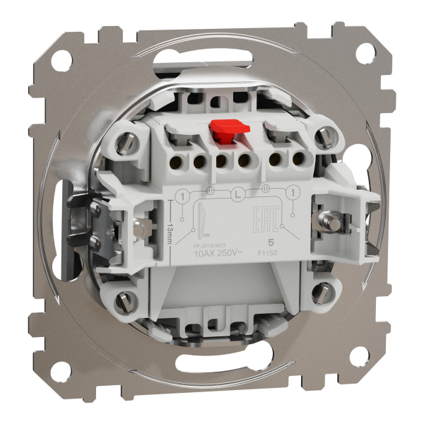 Выключатель одноклавишный Schneider Electric Sedna Design 10 А Алюминий (SDD113105)